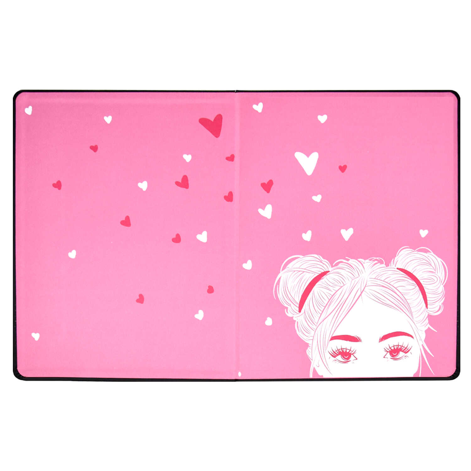 Дневник 1-11 класс твердая обложка искуственная кожа ФЕНИКС Девочка в очках на резинке, арт. 62189