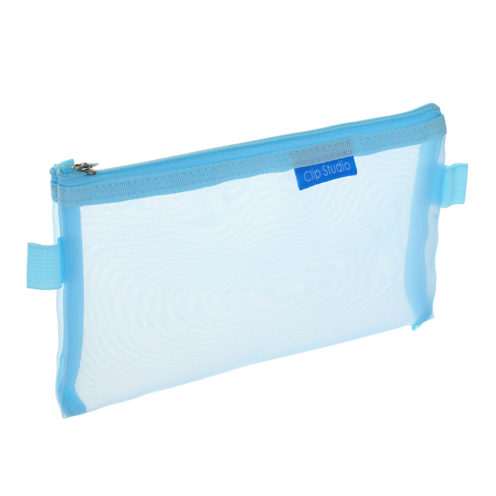 Пенал-косметичка 1 отд CLIP STUDIO полупрозрачная сетка ассорти, арт. 238-406