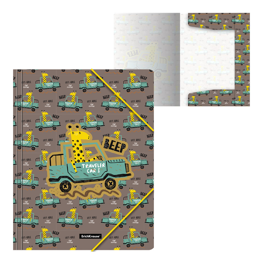 Папка на резинках А4 ERICH KRAUSE Traveling Giraffe, арт. 52890