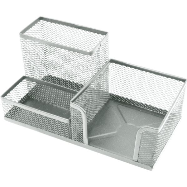 Подставка для письменных принадлежностей металлическая 3 отделения deVENTE серая, арт. 4104014