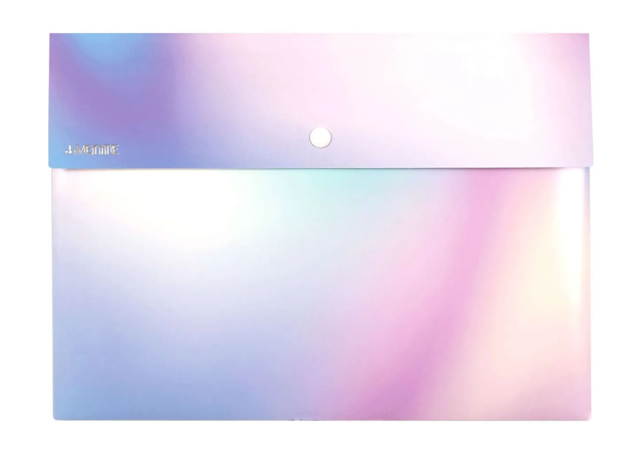 Папка конверт на кнопке А4 350мкм deVENTE Pastel карман голубая/розовая, арт. 3071855