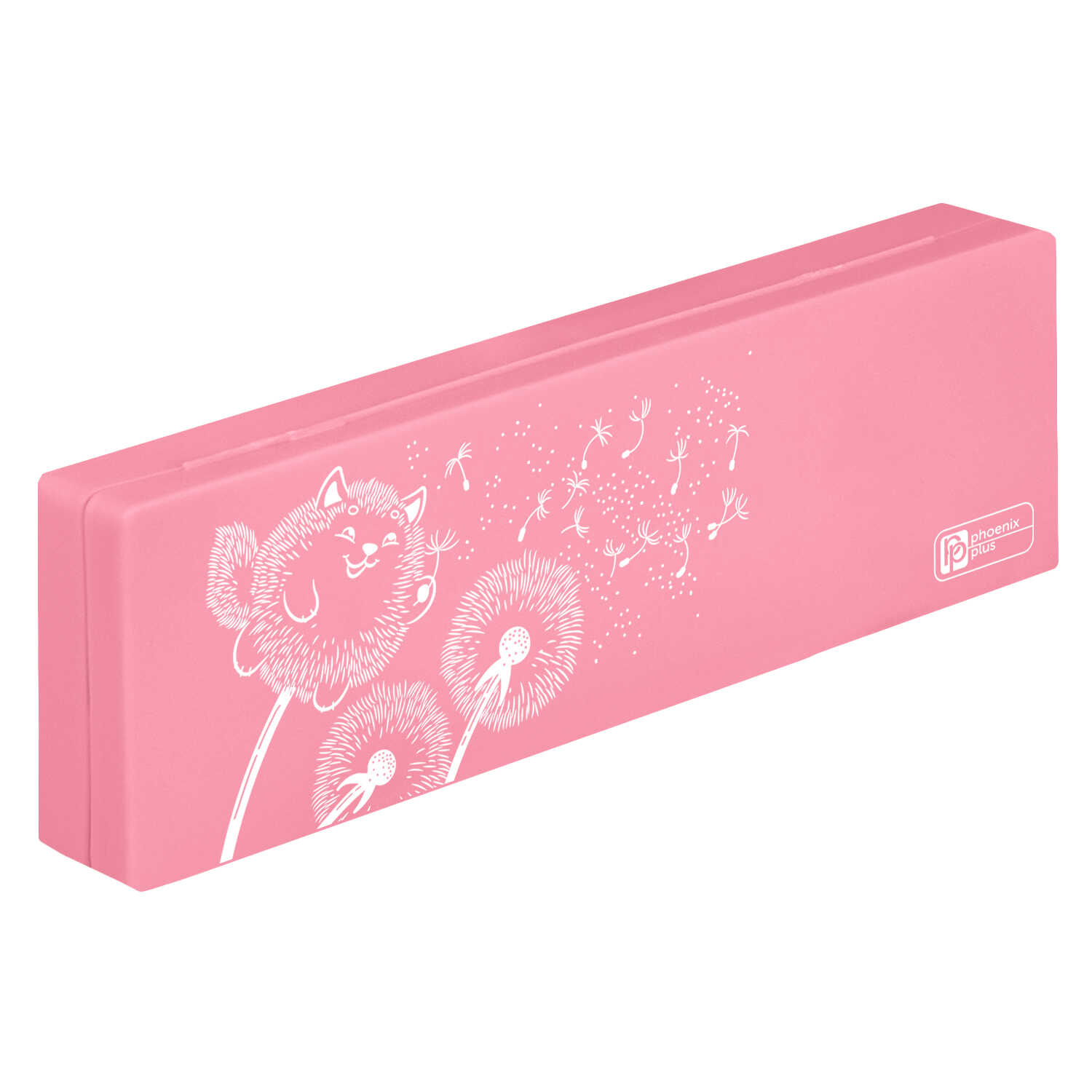 Пенал-футляр ФЕНИКС Коты-одуваны пластиковый  розовый, арт. 62631