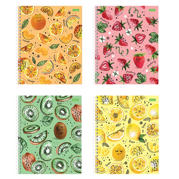 Тетрадь А5 48л клетка спираль ХАТБЕР Eco Вкусный микс ассорти, арт. 48Т5C1гр