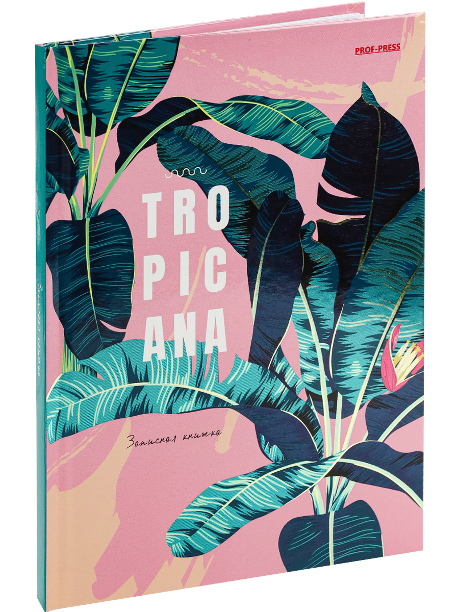 Записная книжка А5 80листов клетка ПРОФ-ПРЕСС Тропический стиль твердая обложка, арт. 80-5973