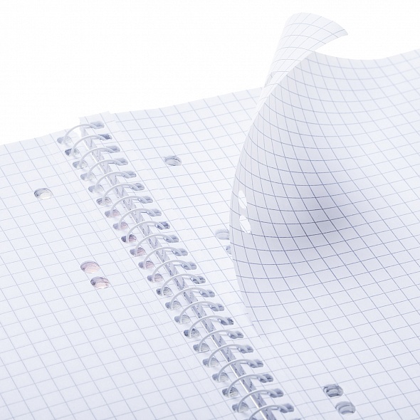 Блок сменный для тетради А5 80л клетка на спирали ХАТБЕР белый, арт. 80СБ5В1сп_29105