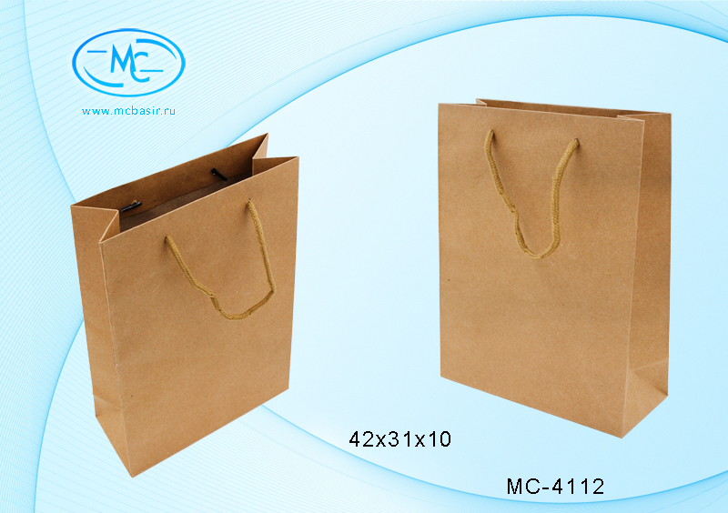 Пакет подарочный 31*42 крафт MC BASIR, арт. MC-4112