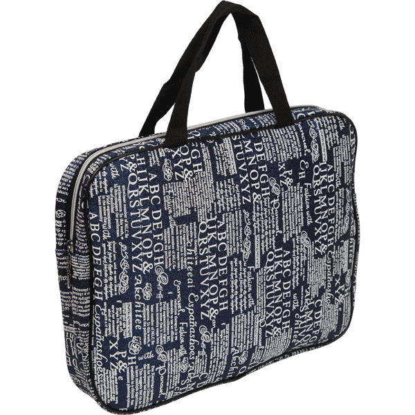 Папка студенческая А4 на молнии с ручками deVENTE Text темно-синяя, арт. 8054270