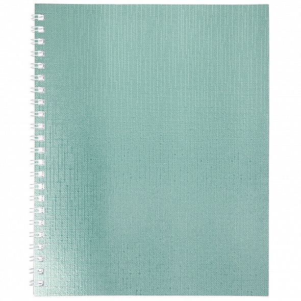 Тетрадь А5 96л клетка спираль ХАТБЕР бумвинил Metallic мята, арт. 96Т5бвВ1гр