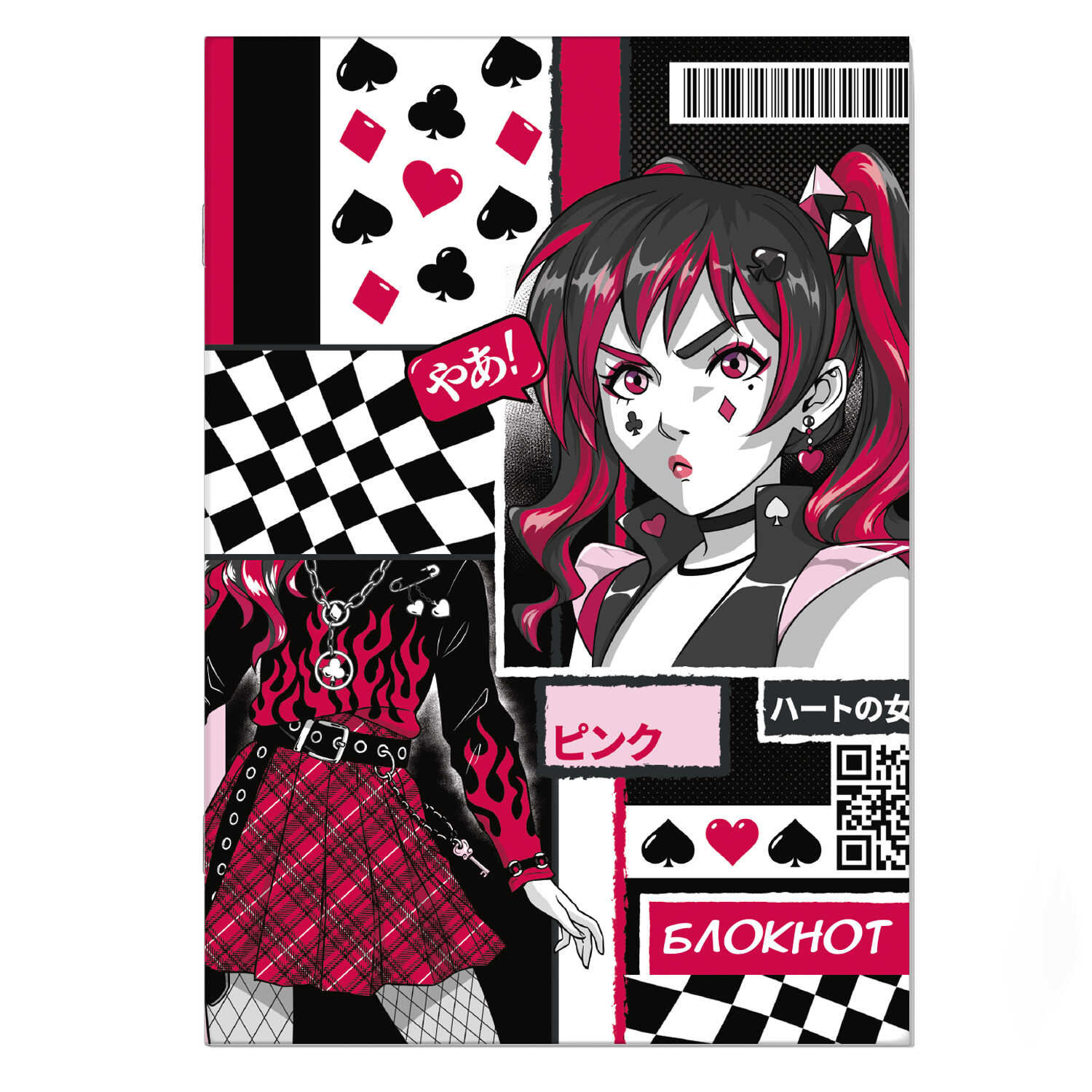 Блокнот А5 40л клетка скрепка ФЕНИКС Карточное Аниме, арт. 65448