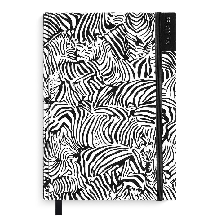 Блокнот Бизнес А5 96л в точку ФЕНИКС Escalada Зебры на резинке твердая обложка, арт. 51532