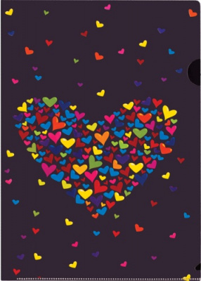 Папка уголок жесткий А4 180мкр CENTRUM Сердце, арт. 84555