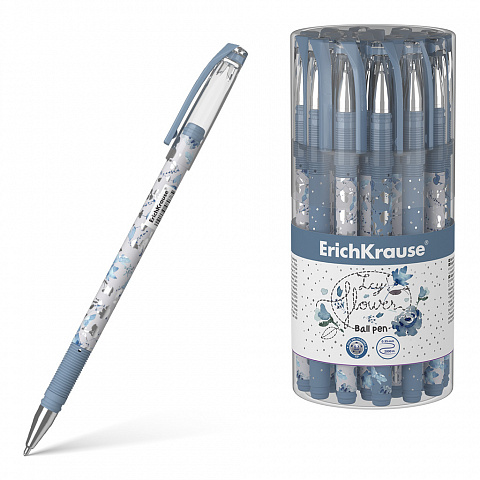 Ручка шариковая синяя 0,7/0,35 ERICH KRAUSE Frozen Beauty Stick корпус с рисунком soft-touch, арт. 48078