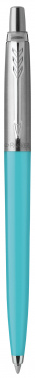 Ручка подарочная шариковая автоматическая синяя PARKER Jotter Original K60 Azure Blue СT корпус голубой/хром в футляре, арт. R2123112