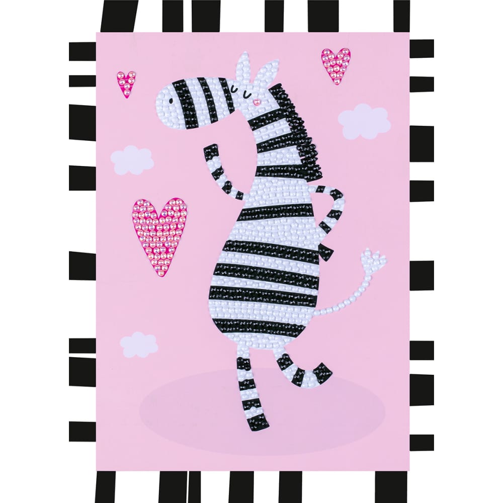 Набор для творчества Алмазная мозаика 14*19,5 с картонной рамкой Влюбленная зебраФРЕЯ, арт. ALVS-050