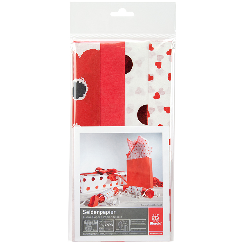 Бумага упаковочная тишью 76*50 L'amor 4л/упак WEROLA, арт. 1051-5