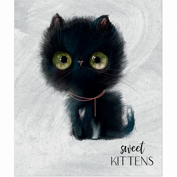 Тетрадь А5 48л клетка ПОЛИНОМ Глазастые котики ассорти, арт. 3216