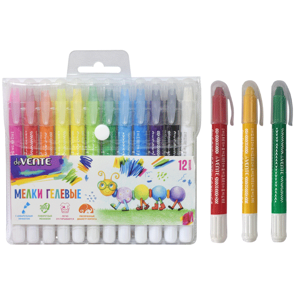 Мелки гелевые 12цветов deVENTE поворотный механизм, арт. 8081901