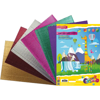 Картон цветной гофрированный металлизированный А4 5цв 5л deVENTE, арт. 8040519