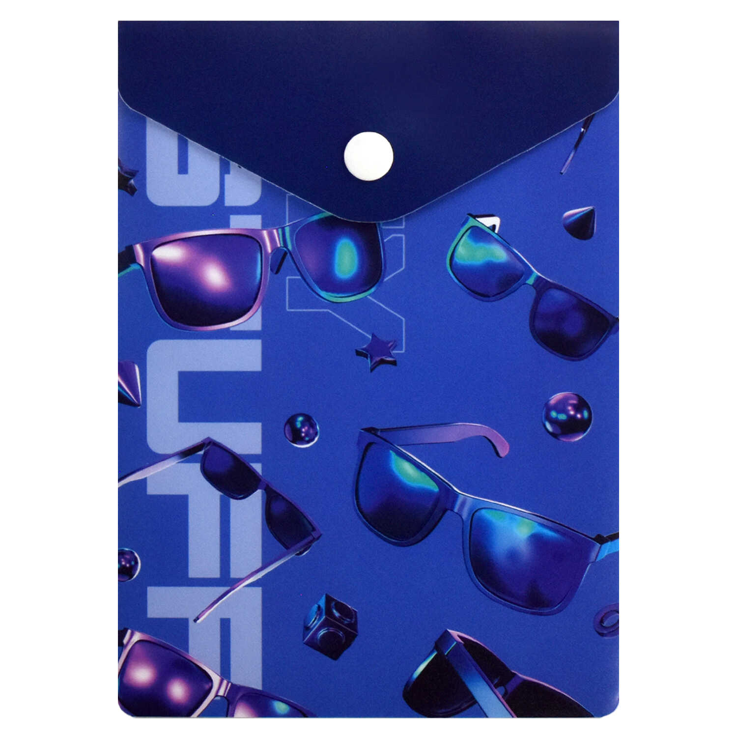 Папка конверт на кнопке А6 180мкр ФЕНИКС Очки, арт. 65862