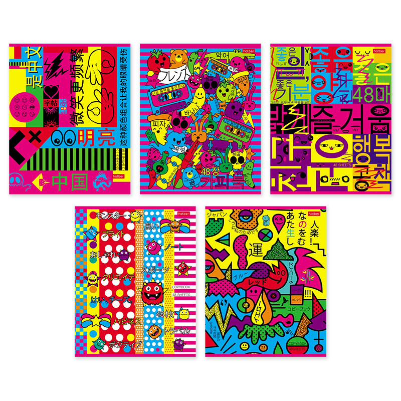 Тетрадь А5 48л клетка ХАТБЕР АРТ-Азия ассорти, арт. 48Т5В1