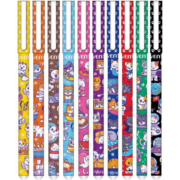 Ручки в наборе шариковые 10цв deVENTE Из жизни котиков, арт. 5073117