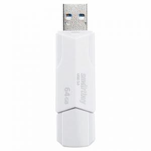 Флеш-диск 64 GB SMARTBUY Clue, USB 2.0, белый, SB64GBCLU-W, арт. 513789