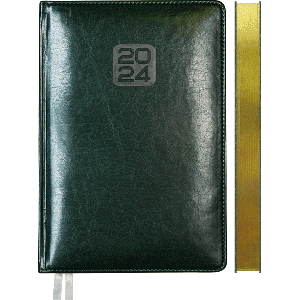 Ежедневник датированный 2024 А5 deVENTE Bravo искусственная кожа зеленый срез золотой, арт. 2232406