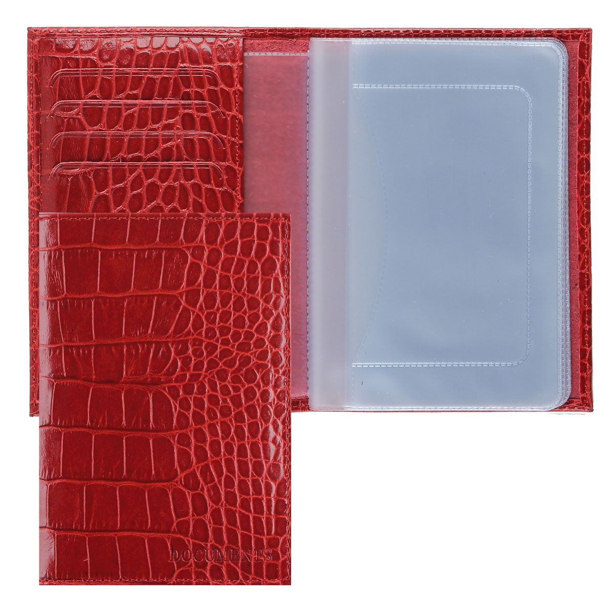 Обложка на водительское удостоверение Croco Nile ASKENT красная, арт. BV.2/1.KR