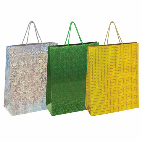 Пакет подарочный 33*45 голография ЗОЛОТАЯ СКАЗКА ассорти , арт. 606610