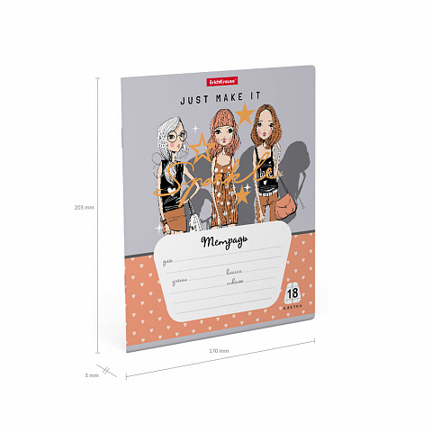 Тетрадь А5 18л клетка ERICH KRAUSE Top Models ассорти, арт. 58388