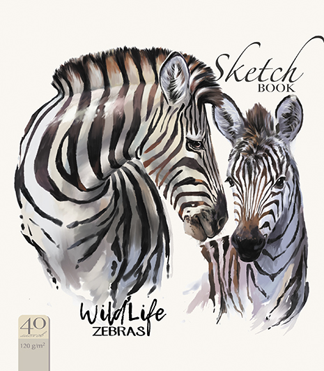 Блокнот/скетчбук А5 40л 120г/м2 спираль ПЗБМ Зебра, арт. 099518