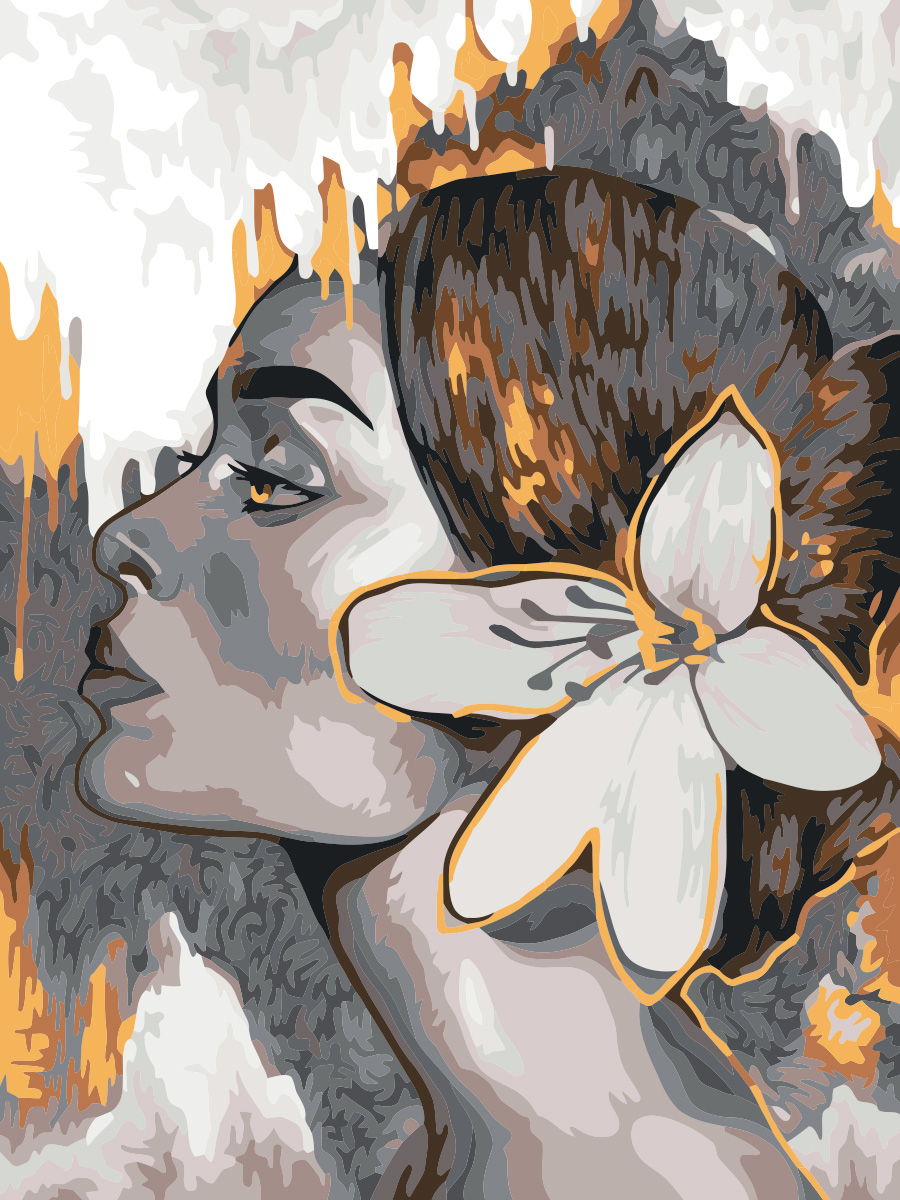 Картина по номерам с акриловыми красками на подрамнике 40*30 ФРЕЯ Портрет в золоте, арт. PNB/PM-035