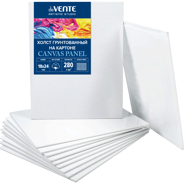 Холст грунтованный на картоне мелкое зерно 18*24 deVENTE , арт. 8150301