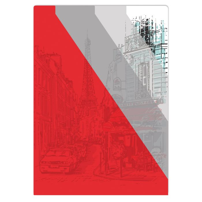 Папка уголок жесткий А4 3отделения 180мкр ФЕНИКС Париж, арт. 49656