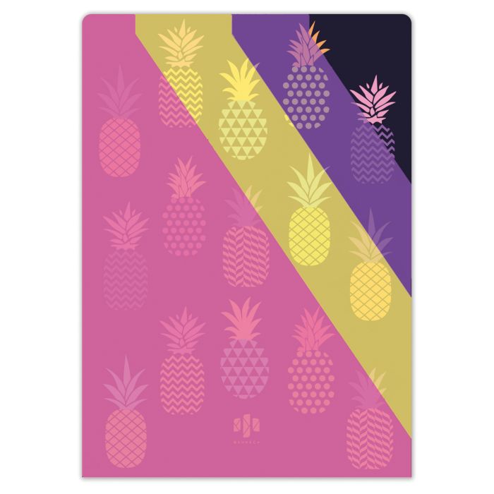 Папка уголок жесткий А4 3отделения 180мкр ФЕНИКС Ананасы, арт. 49657