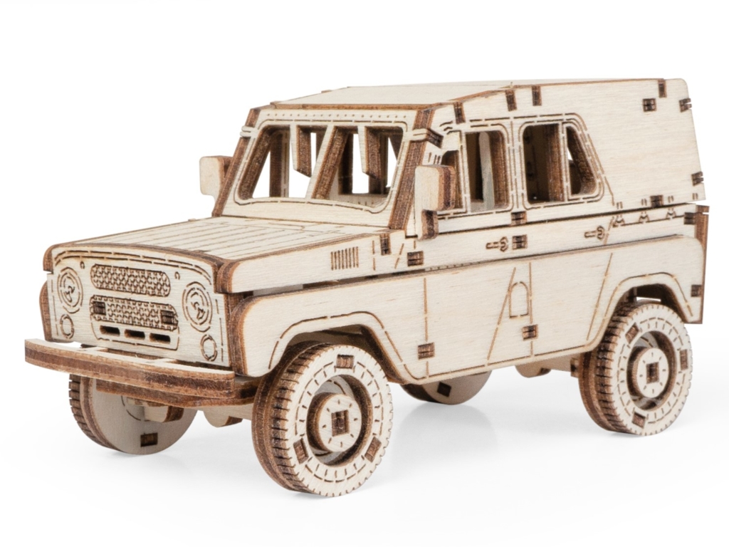 Конструктор деревянный LEMMO Внедорожник Алькор 71 деталь, арт. 0185
