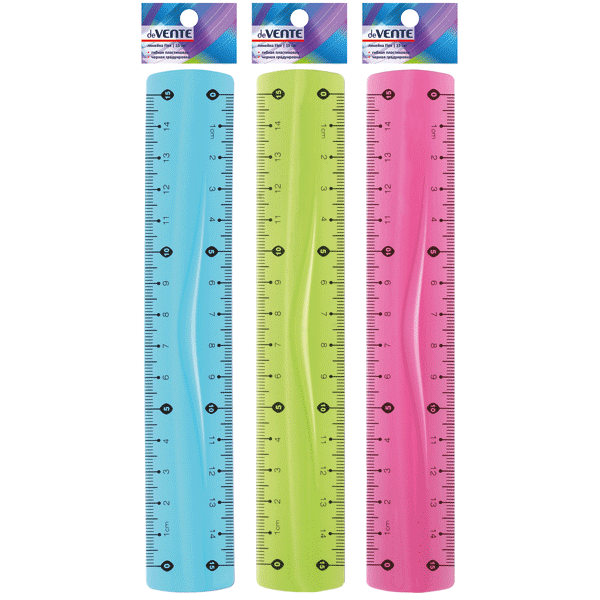 Линейка 15см пластиковая гибкая deVENTE Flex тонированная ассорти, арт. 5091500