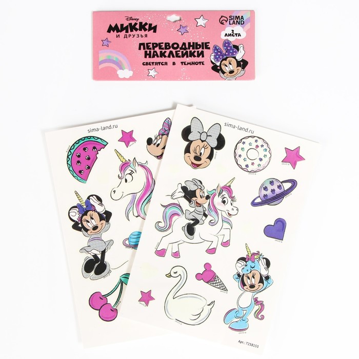 Наклейка-тату DISNEY Минни Маус и единорог 2шт/упак, арт. 7258153