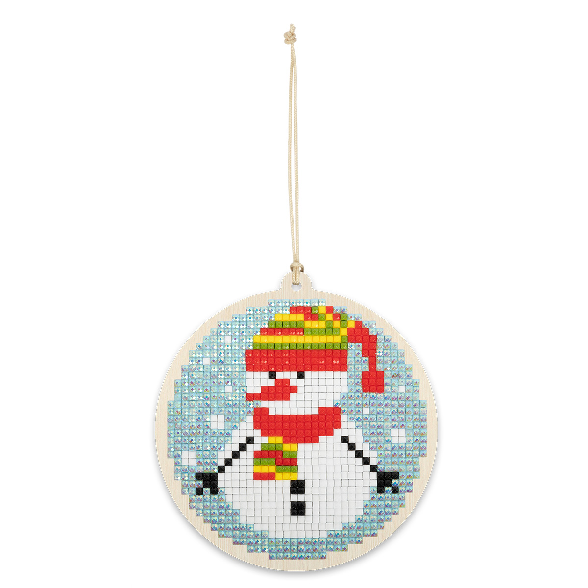 Набор для творчества Алмазная мозаика Подвеска ФРЕЯ Снеговичок 9*9,5 дерево, арт. ALVP-016