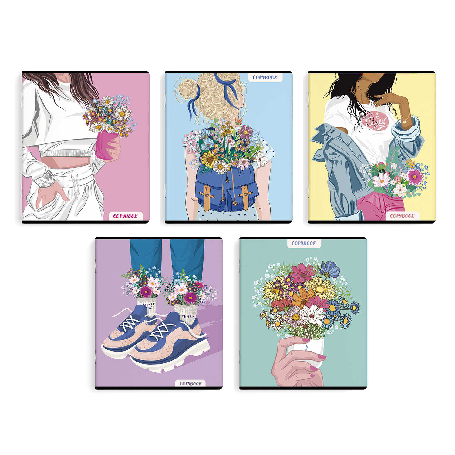 Тетрадь А5 48листов клетка ФЕНИКС Цветочное настроение, арт. 59125