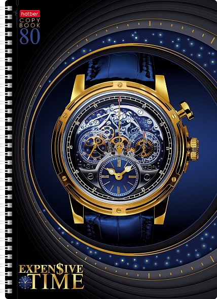 Тетрадь А4 80л клетка спираль ХАТБЕР Time ассорти, арт. 80Т4лофлВ1гр