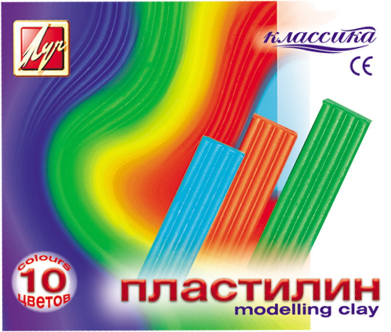 Пластилин 10цв 200гр ЛУЧ Классика со стеком, арт. 7С 304-08