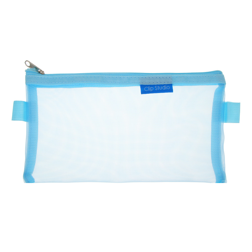 Пенал-косметичка 1 отд CLIP STUDIO полупрозрачная сетка ассорти, арт. 238-406