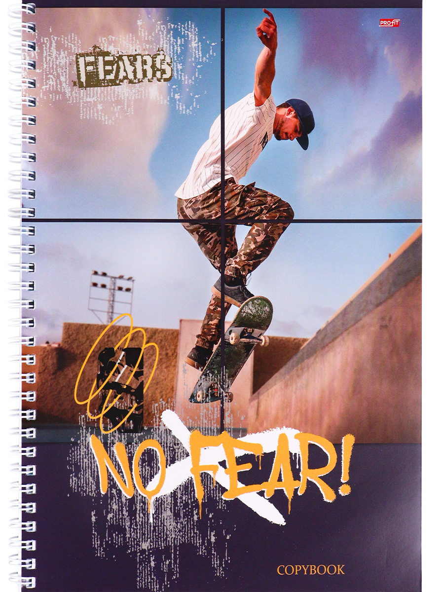 УЦЕНКА/Тетрадь А4 96листов клетка спираль ПРОФ-ПРЕСС Клевый скейтер, арт. 96-2743