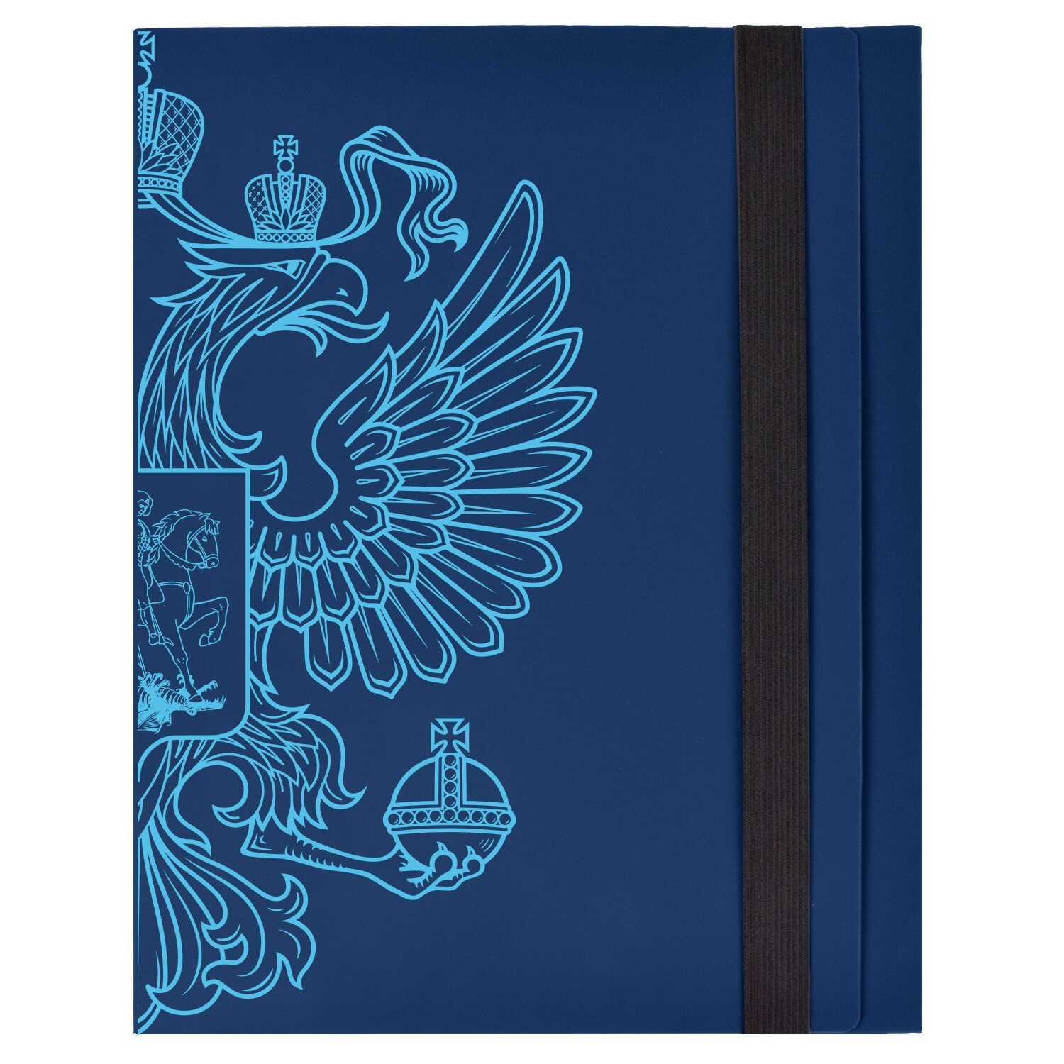 Папка на резинках А4 ФЕНИКС Герб синяя, арт. 53243
