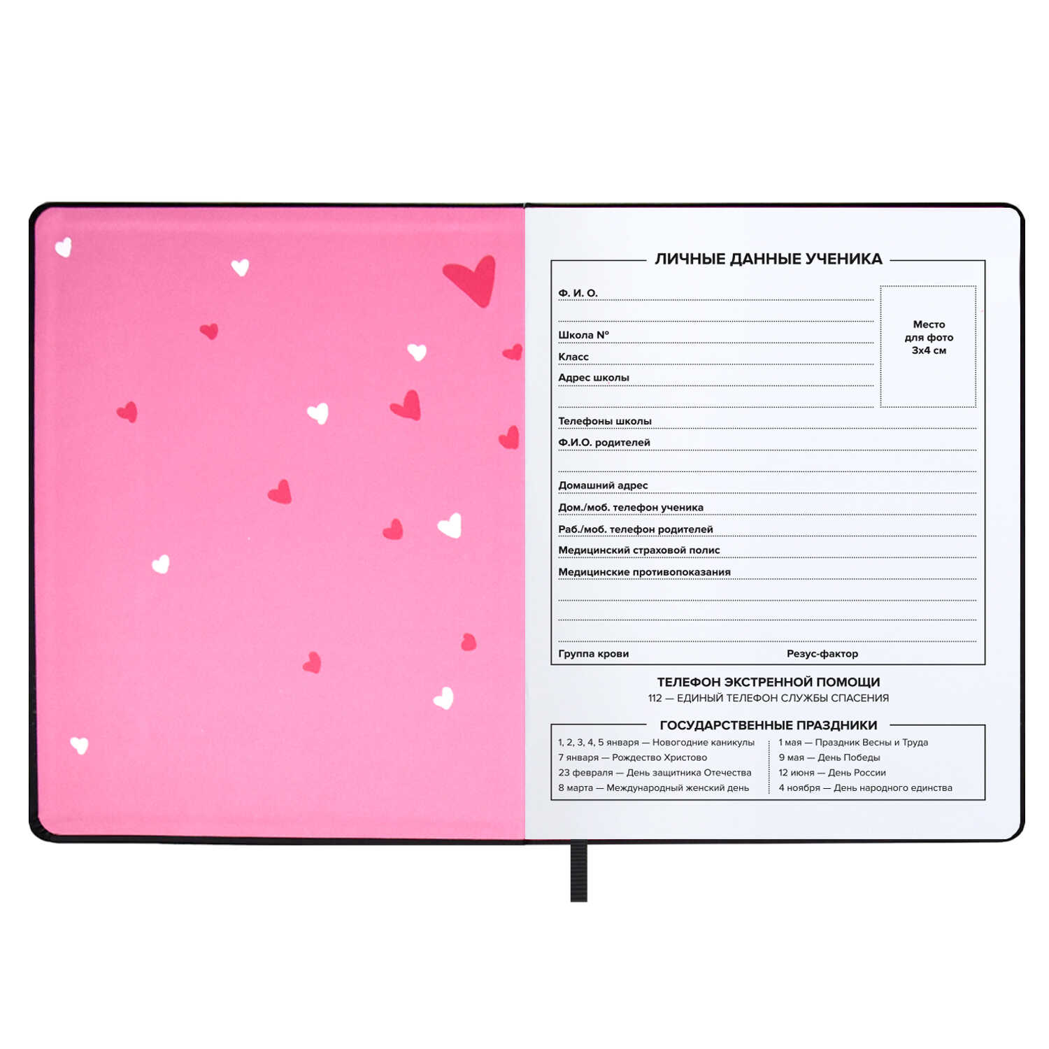 Дневник 1-11 класс твердая обложка искуственная кожа ФЕНИКС Девочка в очках на резинке, арт. 62189