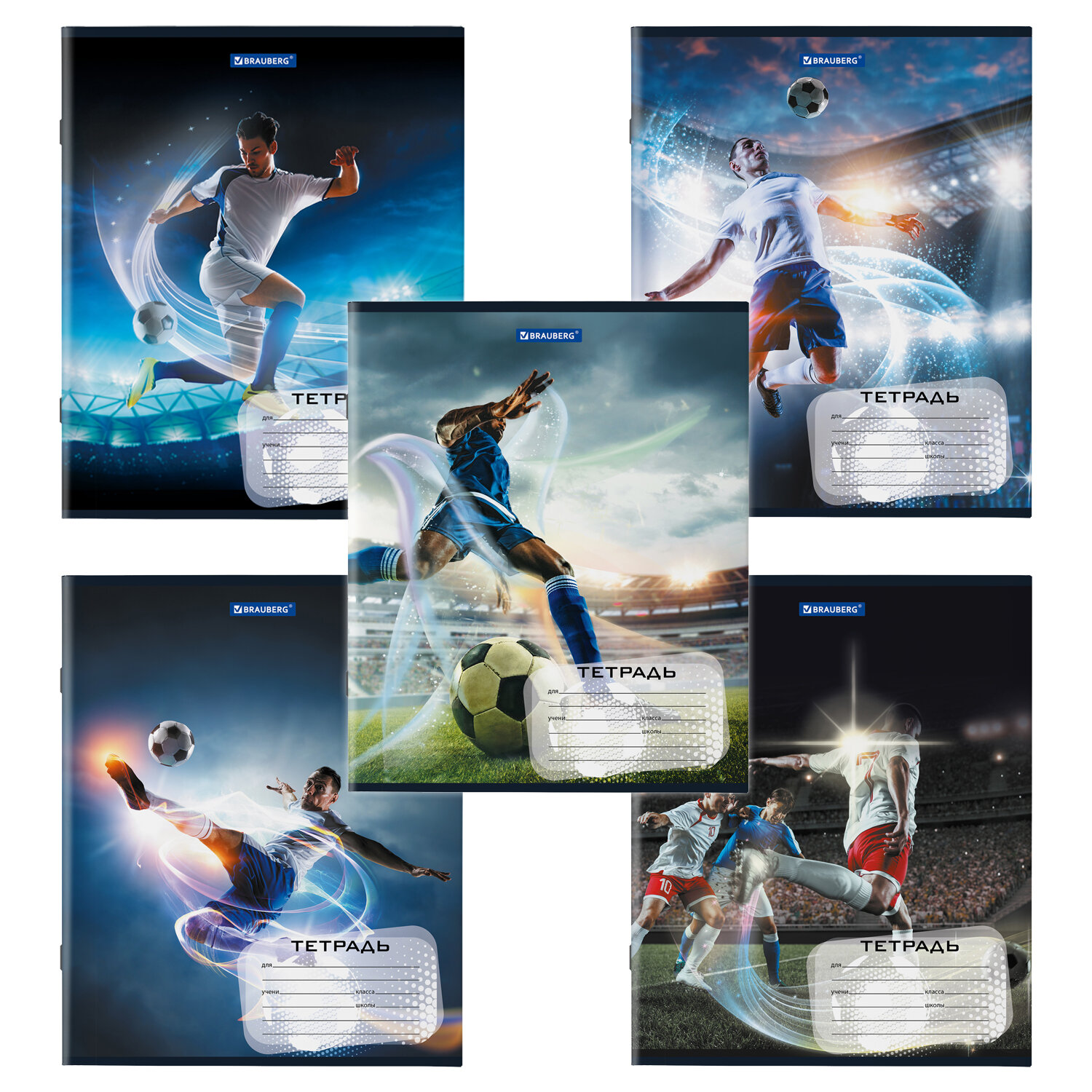 Тетрадь А5 12л клетка BRAUBERG Футбол, арт. 106467