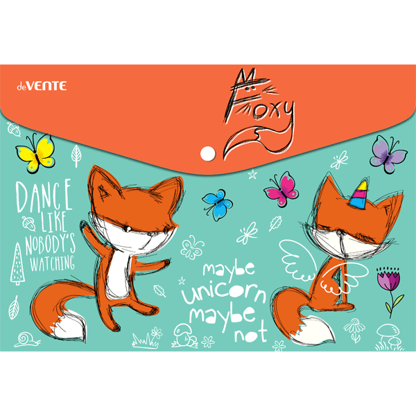 Папка конверт на кнопке А4 150мкр deVENTE Foxy непрозрачная, арт. 3079275