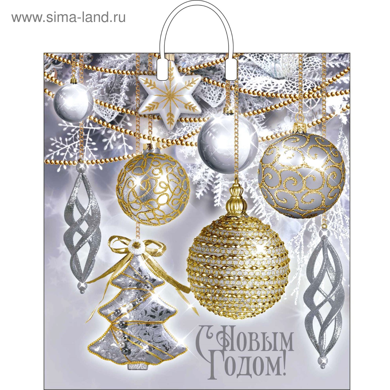 Пакет полиэтиленовый пластиковые ручки 40*44 ИНТЕРПАК Блики, арт. 3779430