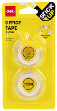 Скотч прозрачный 12*18,3 DELI 2шт/уп, арт. EA30511